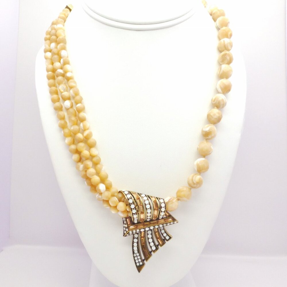 Heidi Daus Necklace Swarovski Beads & Crystals Gold Plate Signed Perfect 32162